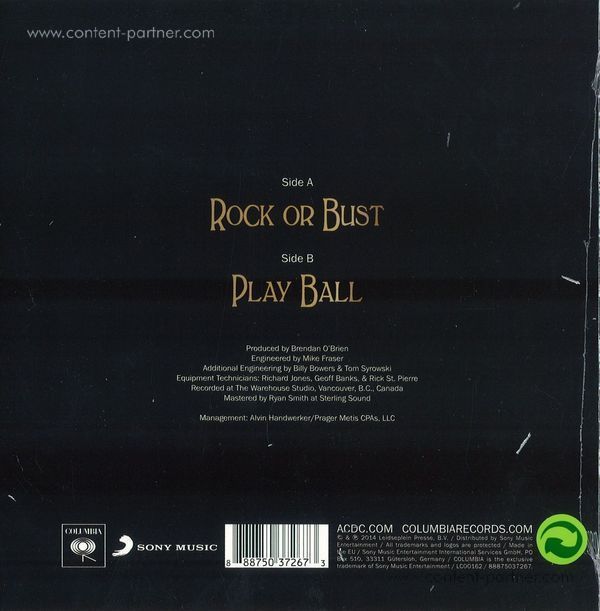 AC/DC - Rock or Bust 7" (Back)