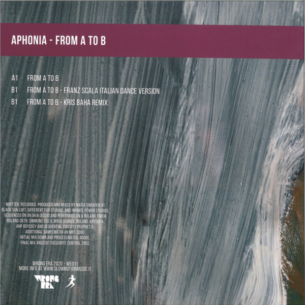 APHONIA - FROM A TO B (FRANZ SCALA & KRIS BAHA REMIXES) (Back)