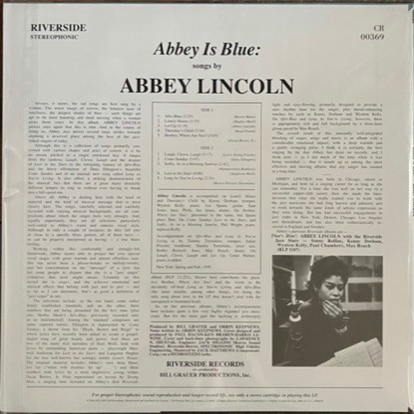 Abbey Lincoln - Abbey Is Blue (180g Vinyl LP) (Back)