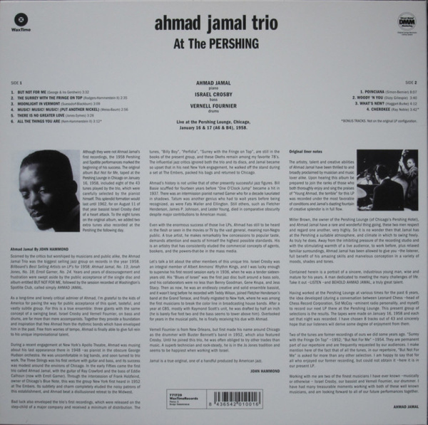 Ahmad Jamal Trio - But Not for Me: Live At The Pershing (Reissue) (Back)