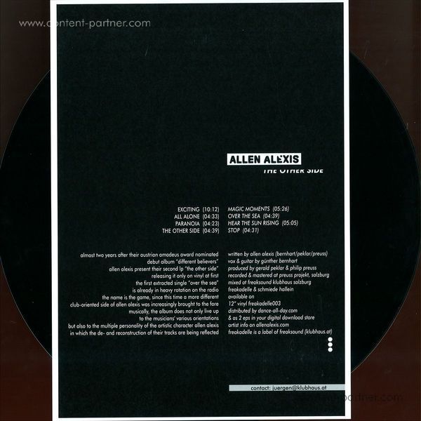 Allen Alexis - The Other Side LP (180g limited edition) (Back)