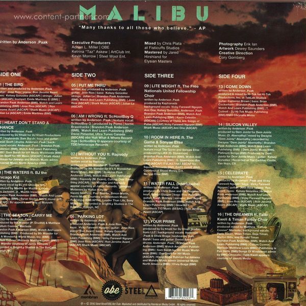 Anderson .Paak - Malibu (2LP) (Back)