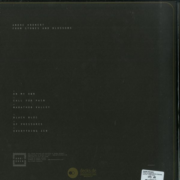 Andre Kronert - FROM STONES AND BLOSSOMS (Back)