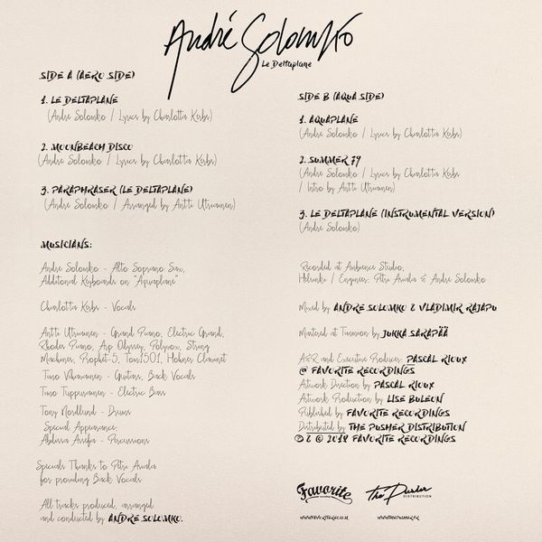 Andre Solomko - Le Deltaplane (Back)