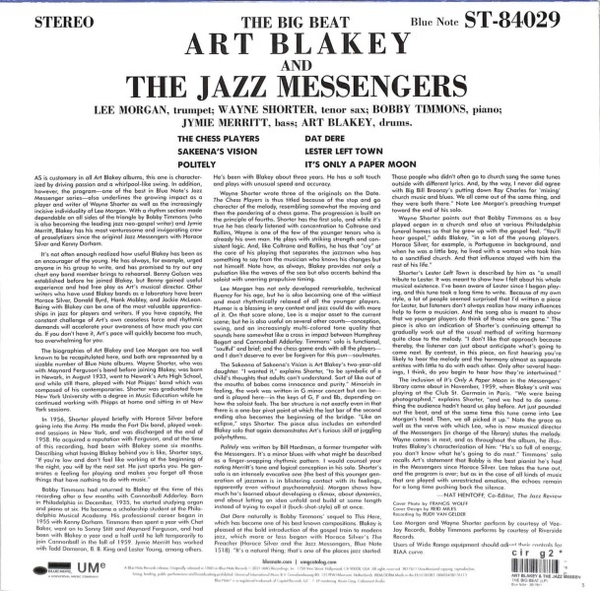 Art Blakey & The Jazz Messengers - The Big Beat (Back)