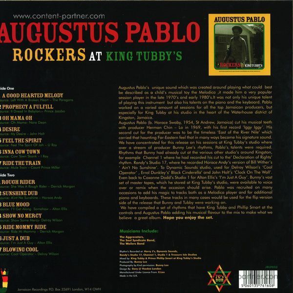 Augustus Pablo - Rockers At King's Tubbys (LP) (Back)