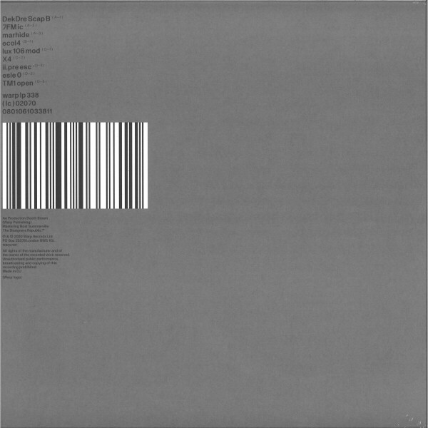 Autechre - PLUS (2LP+MP3) (Back)