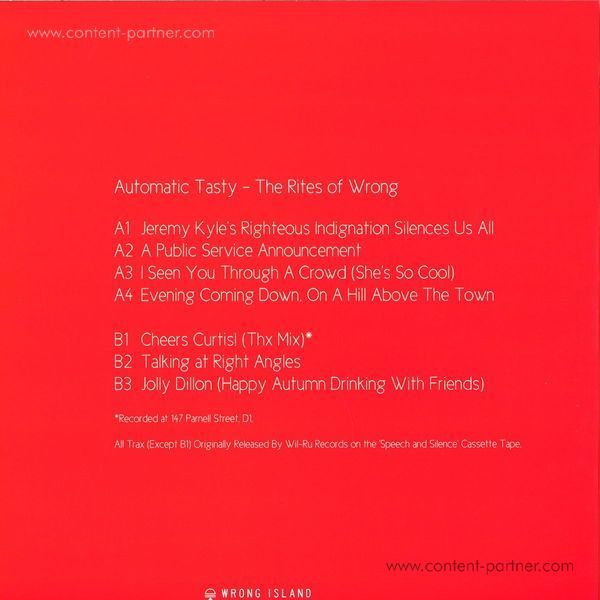 Automatic Tasty - The Rites Of Wrong (Back)
