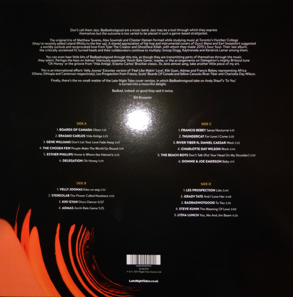 BADBADNOTGOOD - Late Night Tales (2LP+MP3/180g/Gatefold) (Back)
