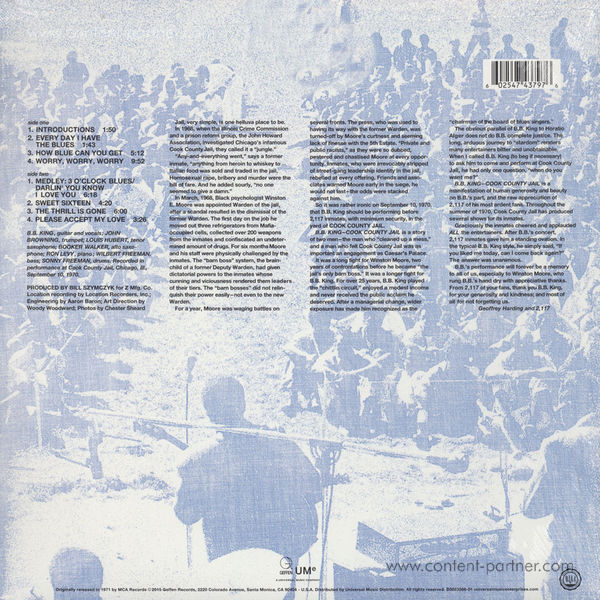B.B. King - Live In Cook County Jail (Back)
