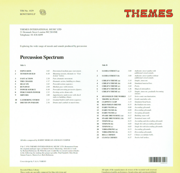 Barry Morgan And Ray Cooper - Percussion Spectrum (Themes) (Remastered 180g LP) (Back)