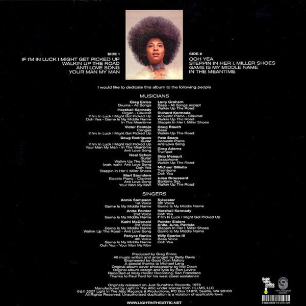 Betty Davis - Betty Davis (Reissue) (Back)