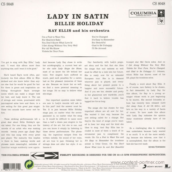 Billie Holiday - Lady in Satin (Back)