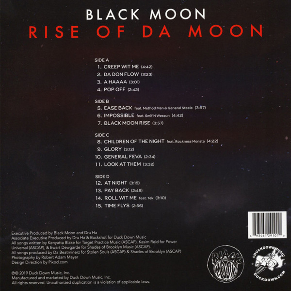 Black Moon - Rise Of Da Moon (Red Vinyl 2LP) (Back)