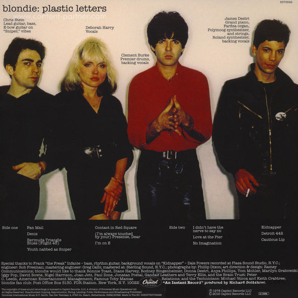 Blondie - Platic Letters (Ltd. Edit. Picture Disc) (Back)