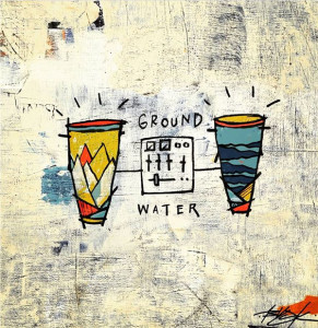 Blu &  Damu The Fudgemunk - Ground & Water (Blue Vinyl LP) (Back)