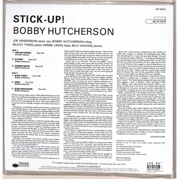 Bobby Hutcherson - Stick Up! (Tone Poet Vinyl) (Back)
