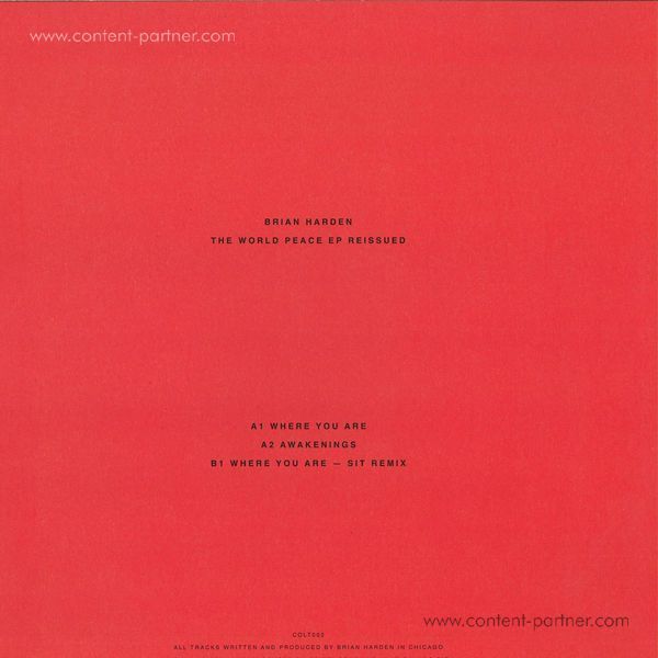 Brian Harden - The World Peace EP (Back)