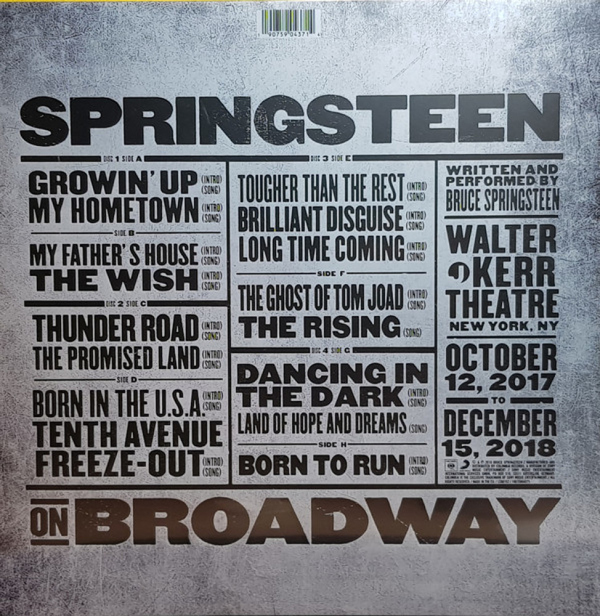 Bruce Springsteen - Springsteen on Broadway (4LP) (Back)