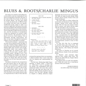 CHARLES MINGUS - Blues & Roots (Blue Vinyl) (Back)