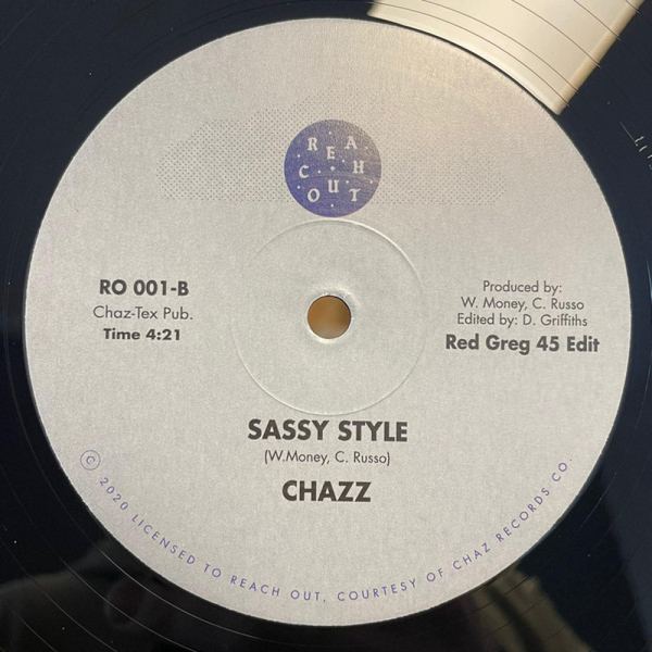 CHAZZ - SASSY STYLE (ORIGINAL MIX & 45 EDIT BY RED GREG) (Back)