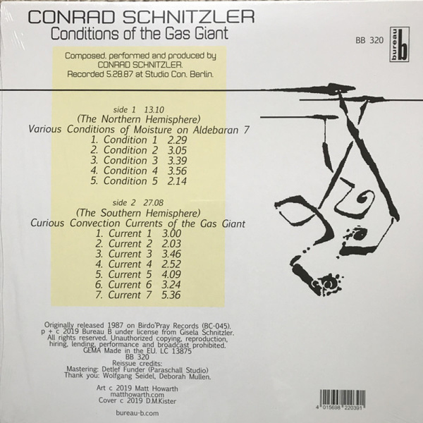 CONRAD SCHNITZLER - CONDITIONS OF THE GAS (Back)