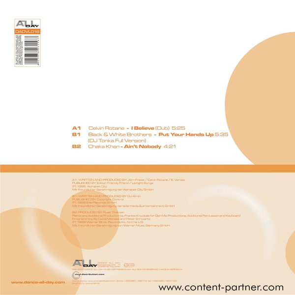 Celvin Rotane - I Believe (Original Dub Mix) (Back)