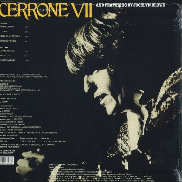 Cerrone - Cerrone VII -you Are The One Yellow Lp (Back)