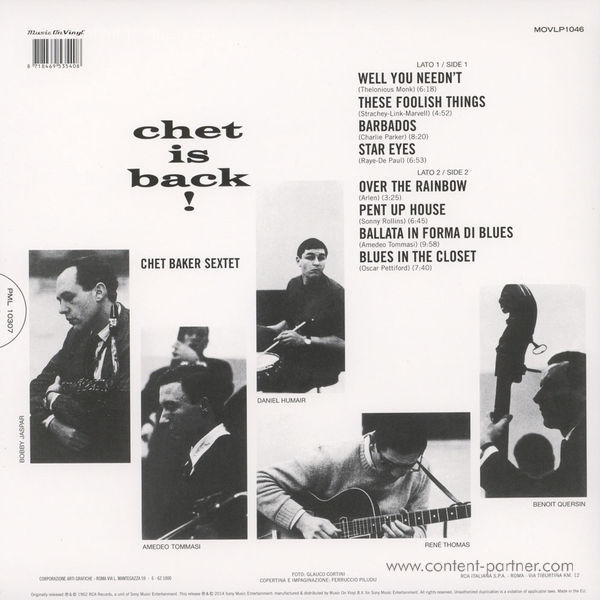Chet Baker - Chet Is Back (LP) (Back)
