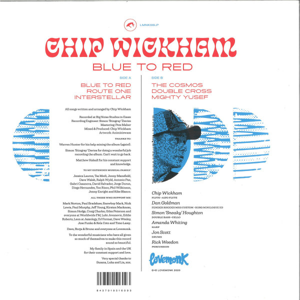 Chip Wickham - Blue to Red (LP) (Back)