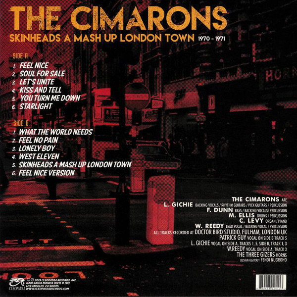 Cimarons - Skinheads A Mash Up London Town (Ltd. Red Vinyl) (Back)