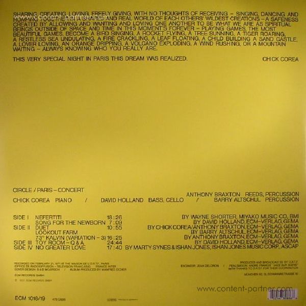 Circle - Paris Concert (2LP) (Back)