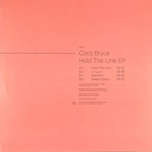 Coco Bryce - Hold The Line EP (Back)