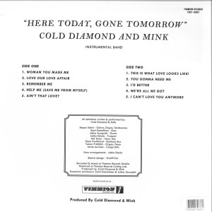 Cold Diamond & Mink - Here Today, Gone Tomorrow (Red Coloured LP) (Back)