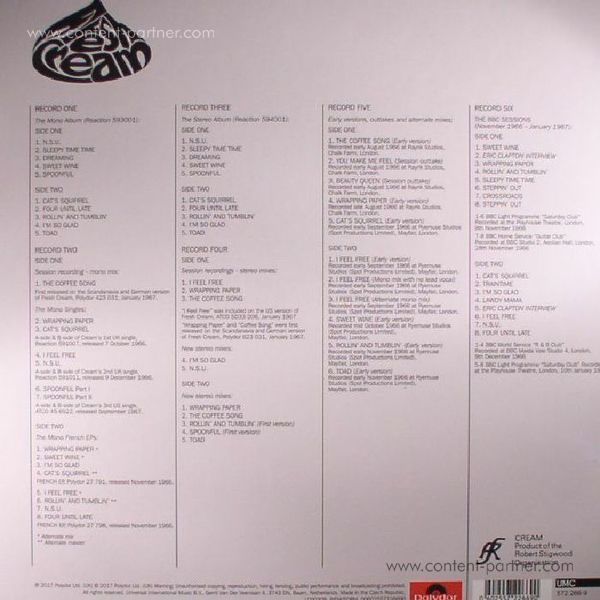 Cream - Fresh Cream (Ltd. 6LP Deluxe Edition) (Back)