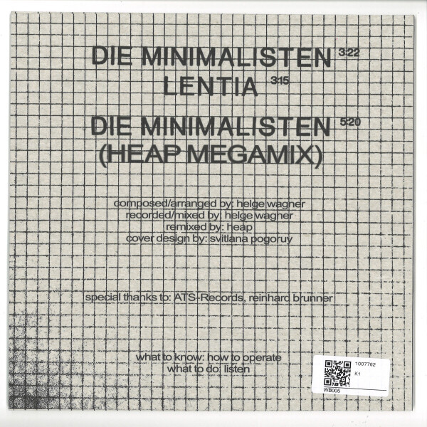 DIE MINIMALISTEN - DIE MINIMALISTEN EP (Back)