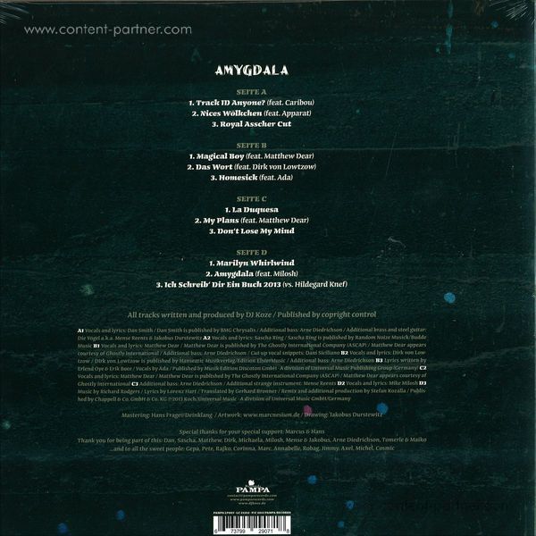 DJ Koze - Amygdala (LTD Vinyl+MP3+Bonus 7'') (Back)