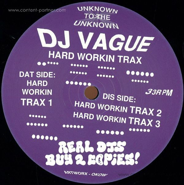 DJ Vague - Hard Workin' Trax (Back)