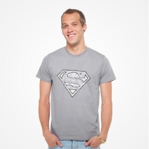 DMC T-SHIRT - DC Comics - Superman Logo (grey) L