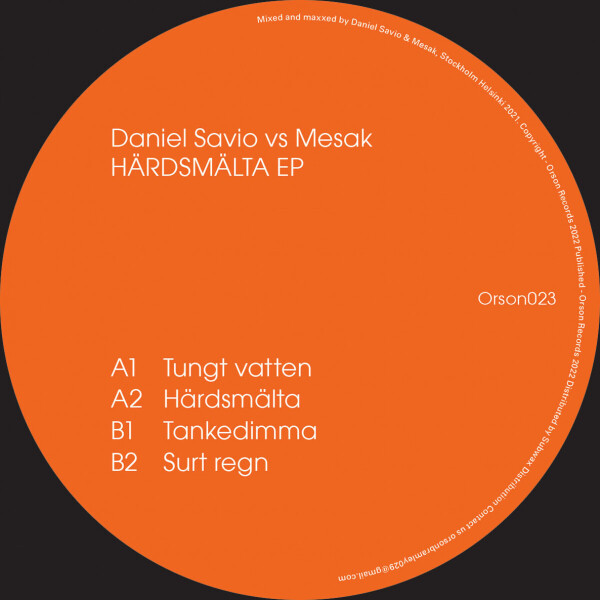 Daniel Savio & Mesak - Härdsmälta EP (Back)