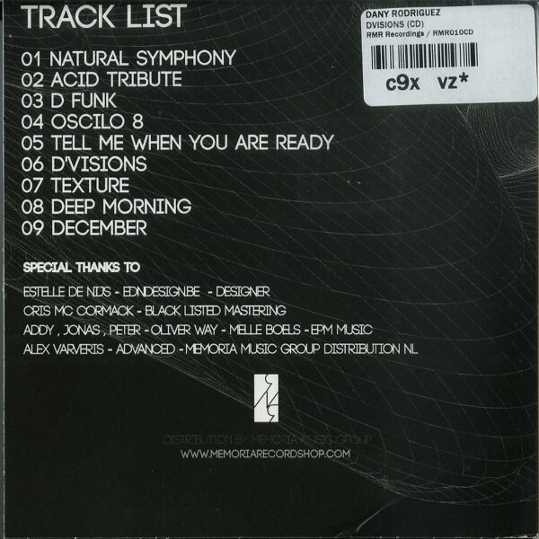 Dany Rodriguez - D'visions (CD) (Back)