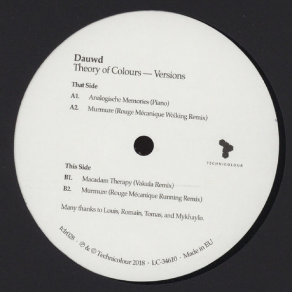 Dauwd - Theory of Colours - Versions (Back)