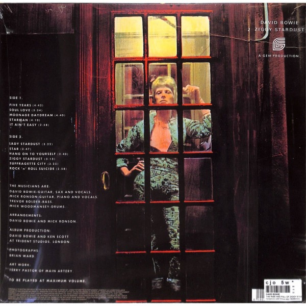 David Bowie - THE RISE AND FALL OF ZIGGY... (HALF-SPEED MASTER) (Back)