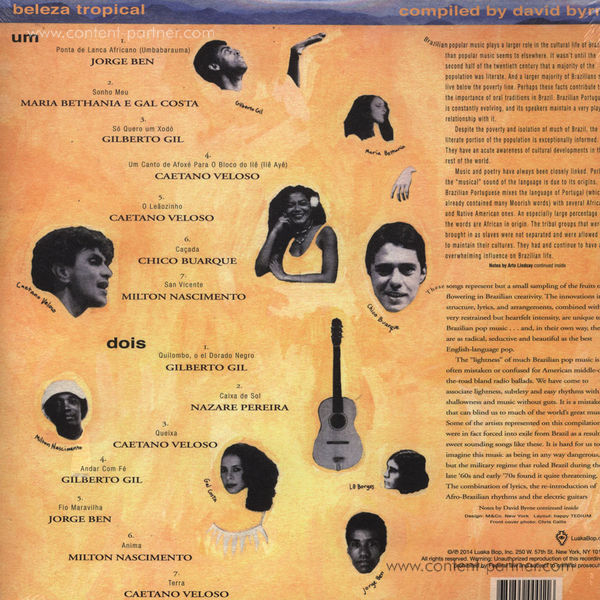 David Byrne / Various - Brazil Classics 1: Beleza Tropical (LP) (Back)