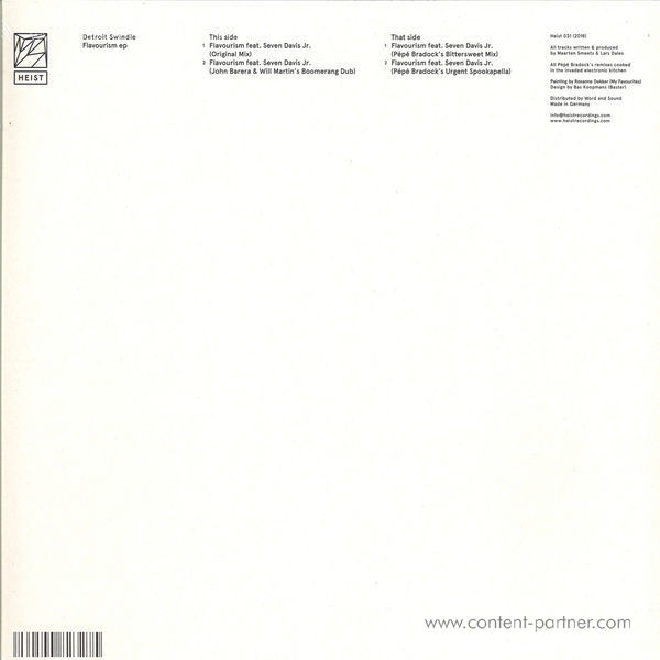 Detroit Swindle - Flavourism Ep (Back)