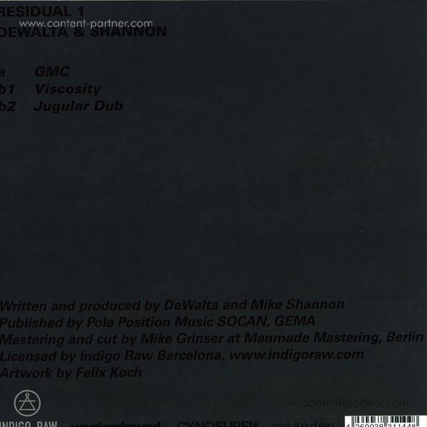 Dewalta & Shannon - Residual Pt2 / Printed Deluxe Colour Sleeves, 180g (Back)