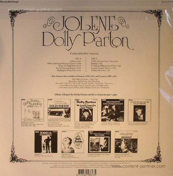 Dolly Parton - Jolene (Back)