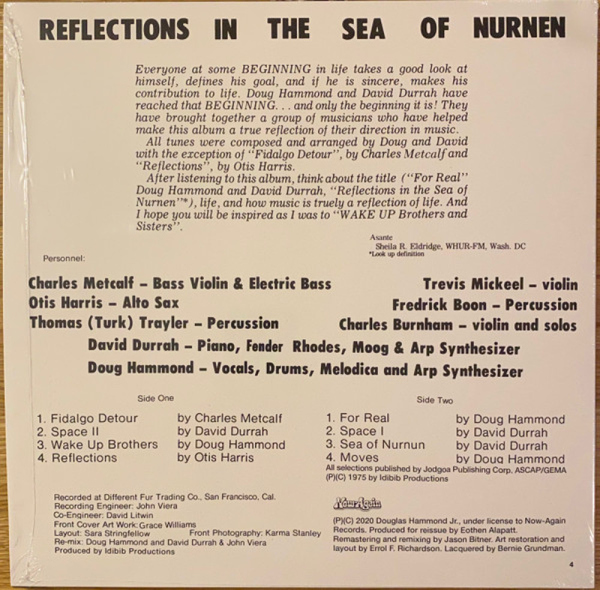 Doug Hammond & David Durrah - Reflections In The Sea of Nurnen (Back)