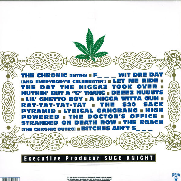 Dr. Dre - The Chronic (2LP Reissue, RM) (Back)