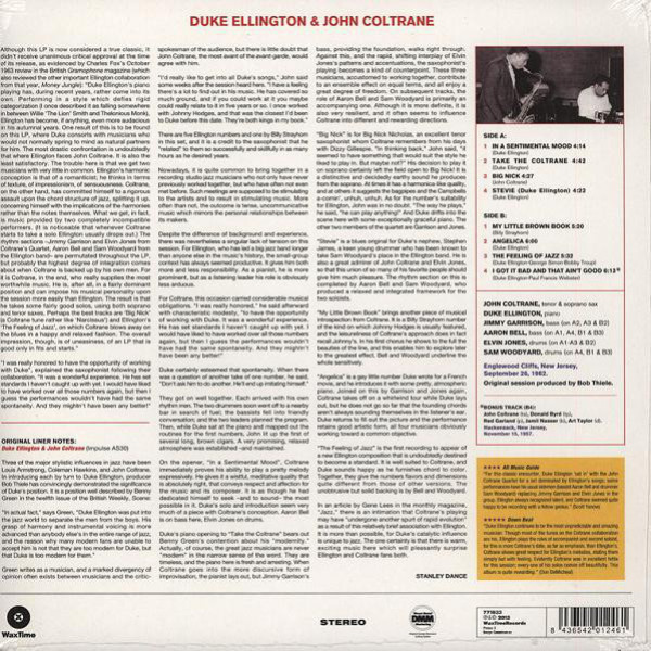 Duke Ellington & John Coltrane - Duke Ellington & John Coltrane (180g LP) (Back)